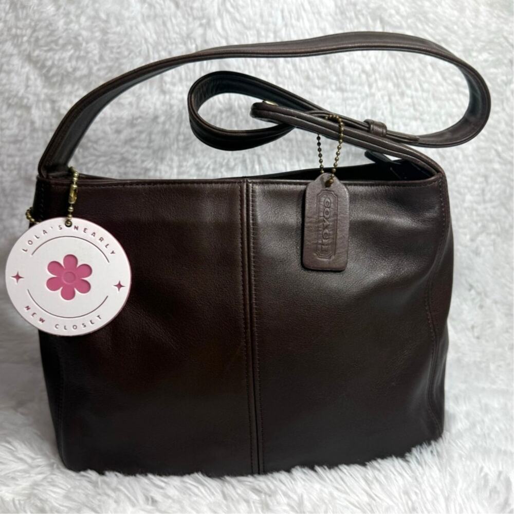 Vintage COACH 1997 Mahogany 4174 Flatiron Zip Shoulder Bag